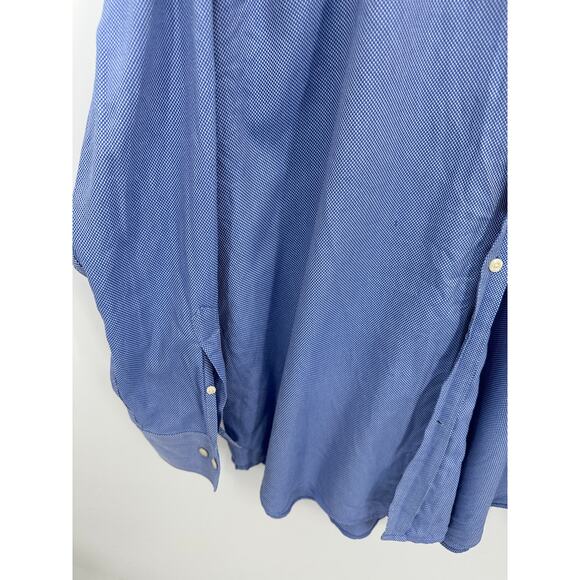 Peter Millar Dress Shirt Mens XXL Blue Nanoluxe Button Down Long Sleeve Cotton - Picture 3 of 7